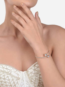 Zaveri Pearls - Gold Tone Dazzling Stones Contemporary Kada Bracelet-ZPFK12932