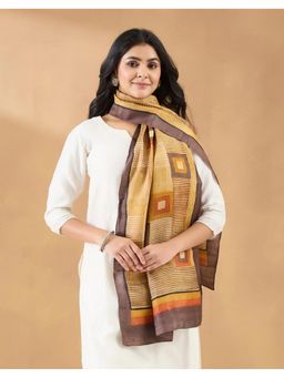 Fabindia - Mustard Silk Printed Stole