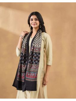 Fabindia - Black Viscose Printed Stole