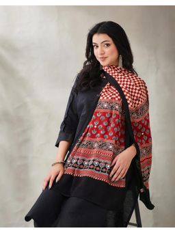 Fabindia - Red Viscose Printed Stole