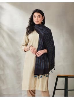 Fabindia - Black Viscose Polka Dots Stole