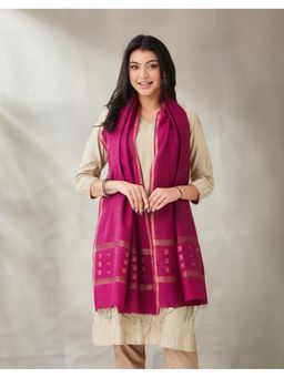 Fabindia - Magenta Silk Woven Stole