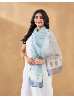 Fabindia - Blue Cotton Printed Stole