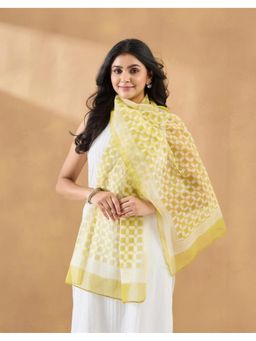 Fabindia - Green Cotton Geometric Stole