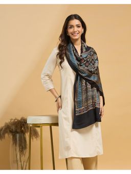 Fabindia - Black Viscose Printed Stole