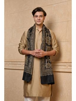 TASVA - Black Self Design Shawl