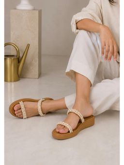 Toprico - Two Strap Pearly Heels - Tan