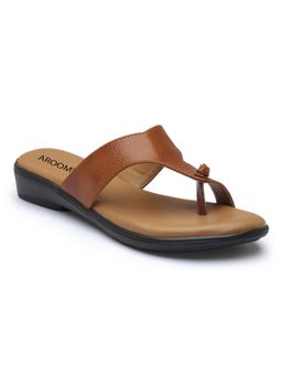 Aroom - Womens Elegant Heel Brown Sandals - Party And Casual Wear Footwear