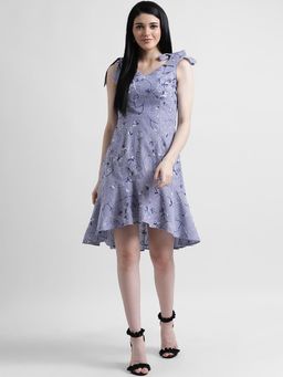 Zink London - Blue Floral Peplum Dress