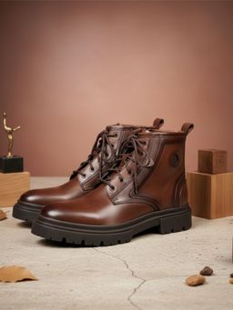 EZOK - Men Dark Brown Casual Boots