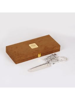 SABERA - Luxury Silver Cake Knife With Twin Bird Motif Handle