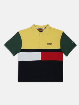 Tommy Hilfiger - Boys Colour Block Regular Fit Cotton Polo T-Shirt