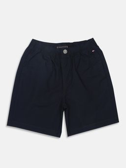 Tommy Hilfiger - Boys Regular Fit Solid Mid Rise Navy Blue Shorts