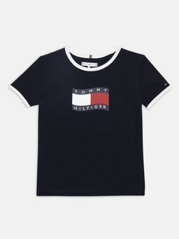 Tommy Hilfiger - Girls Logo Regular Fit Cotton T-Shirt