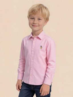 U.S. POLO ASSN. - Boys Solid Pattern Oxford Shirt