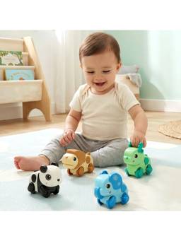 R for Rabbit - Orapple Safari - Set of 4 Animal Toys for Baby (Panda, Lion, Elephant, Deer)