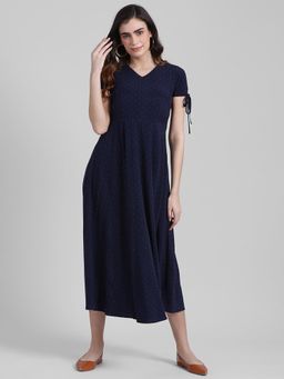 Zink London - Navy Blue Polka Dots Dress