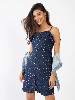 Zink London - Women's Blue Polka Dots Dress