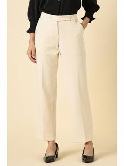 Allen Solly - Women's Beige Solid Formal Trousers
