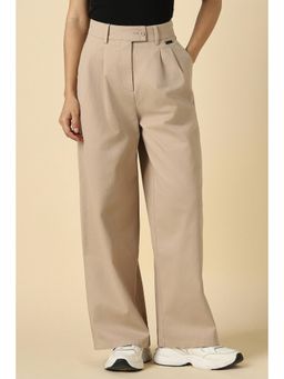 Allen Solly - Women's Beige Solid Casual Trousers