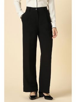 Allen Solly - Women's Black Solid Formal Trousers
