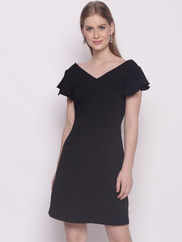 Zink London - Women's Black Solid Dress