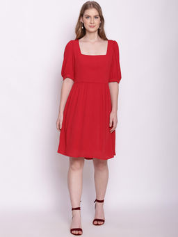 Zink London - Women's Red Solid Dress