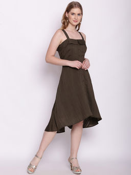 Zink London - Women's Green Solid Dress