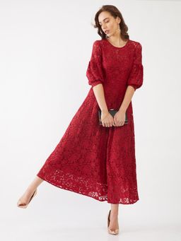 Zink London - Women's Red Solid Dress
