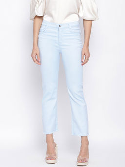 IKI CHIC - Pastel Blue Long Leg Straight Jeans