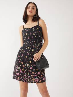 Zink London - Women Black Floral Dress