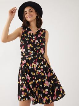 Zink London - Women Black Printed Dress