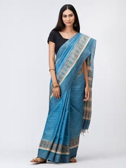Fabindia - Silk Tussar Block Printed Sari