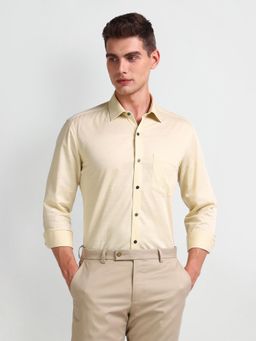 Arrow - Manhattan Slim Fit Cotton Beige Formal Shirt