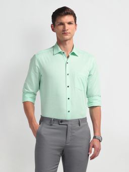 Arrow - Cutaway Collar Slim Fit Green Formal Shirt