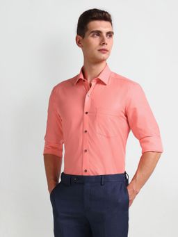 Arrow - Manhattan Slim Fit Cotton Peach Formal Shirt