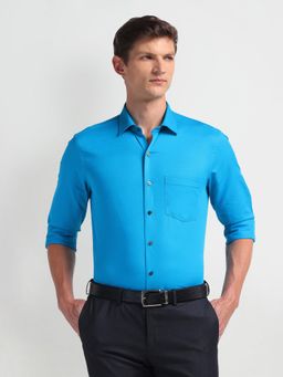 Arrow - Cutaway Collar Long Sleeve Blue Formal Shirt
