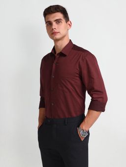 Arrow - Manhattan Slim Cotton Red Formal Shirt