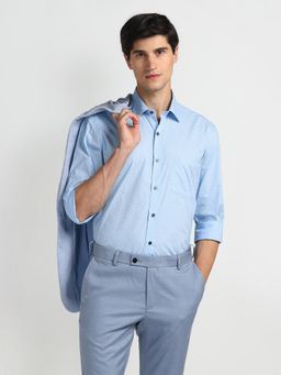 Arrow - Geometric Pattern Cotton Blue Formal Shirt