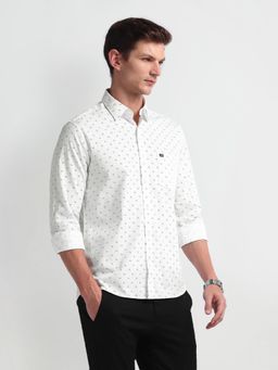 Arrow Sports - Printed Slim Fit White Formal Shirt