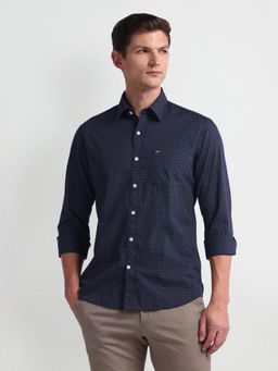 Arrow Sports - All Over Manhattan Slim Printed Navy Blue Casual Shirt