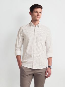 Arrow Sports - Geometric Print Manhattan Slim Off White Casual Shirt