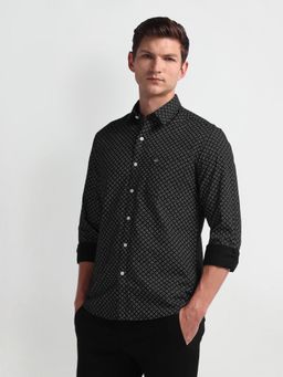 Arrow Sports - Oxford Printed Black Casual Shirt