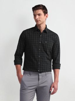 Arrow Sports - Slim Fit Plaid Check Grey Casual Shirt