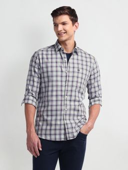 Arrow Sports - Tartan Check Cotton Off White Casual Shirt
