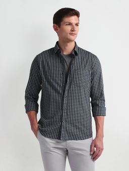 Arrow Sports - Tartan Checked Manhattan Slim Green Casual Shirt