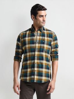 Arrow Sports - Pure Cotton Check Green Casual Shirt