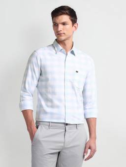 Arrow Sports - Tartan Check Cotton Blue Casual Shirt