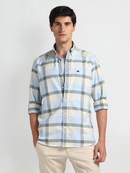 Arrow Sports - Plaid Check Oxford Blue Casual Shirt