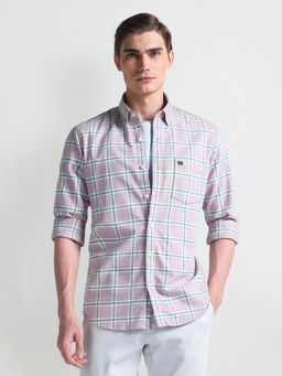 Arrow Sports - Tartan Check Cotton Pink Casual Shirt